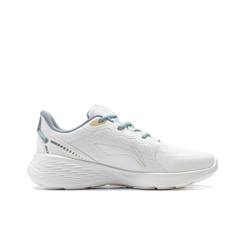 LiNing Soft Cushioning, Slip Resistant, And Abrasion Resistant Low Top Training Sprint Running Shoes Men's Mist White-1