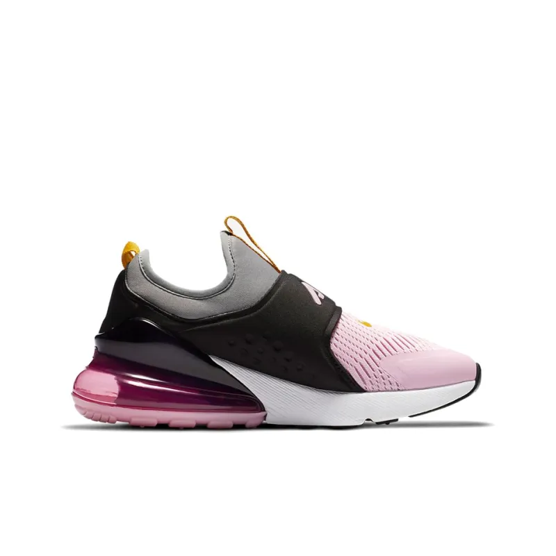 Nike Air Max 270 Cushioned Slip-Resistant Low-Top Running Shoes GS Pink Gray Black-1