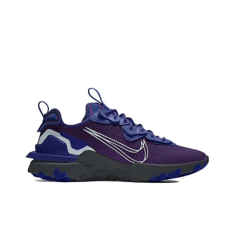Yeti Out x Nike React Vision Cushioned Slip-Resistant Low-Top Running Shoes Men's Purple Black-1