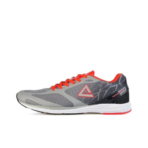 PEAK Running Shoes Men Low-Top Dove Gray/Picnic Red