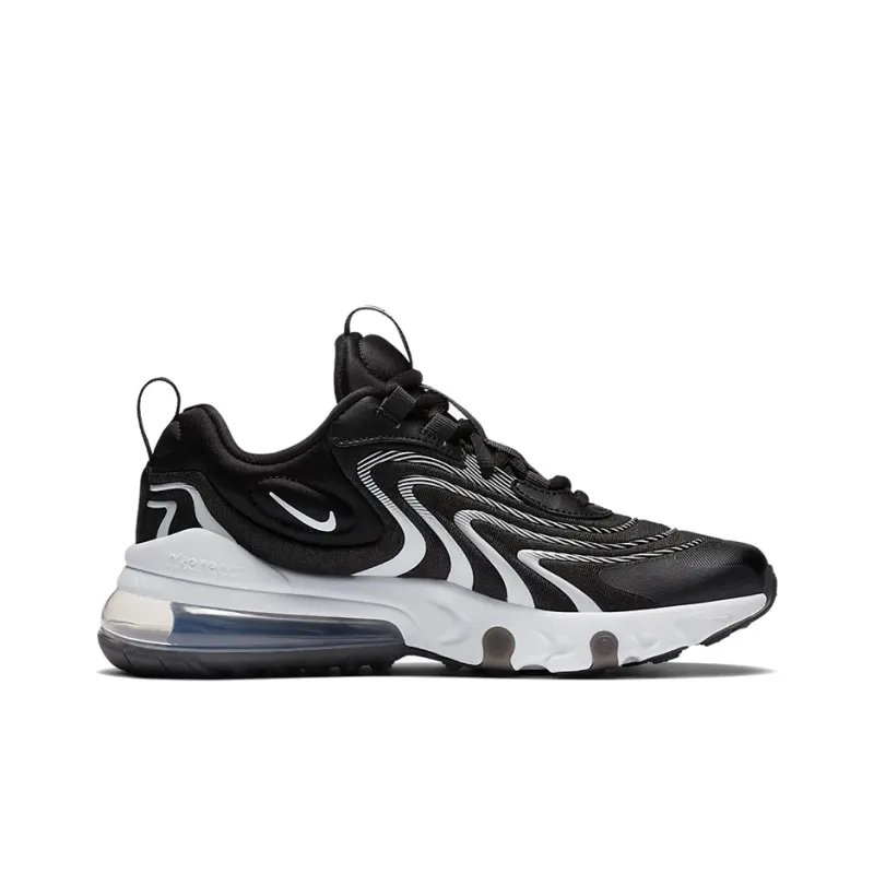 Nike Air Max 270 Cushioning Anti-Slip And Wear-Resistant Low-Top Running Shoes GS Black White-1