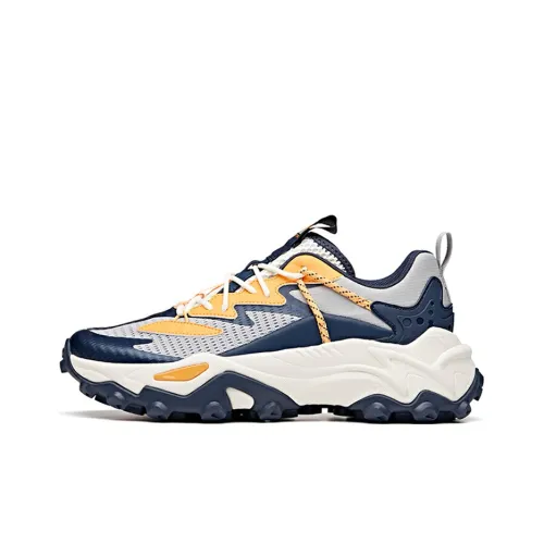 Anta Cushioning, Slip Resistant, Abrasion Resistant, Breathable Low Top Running Shoes Men's Gray Blue Orange