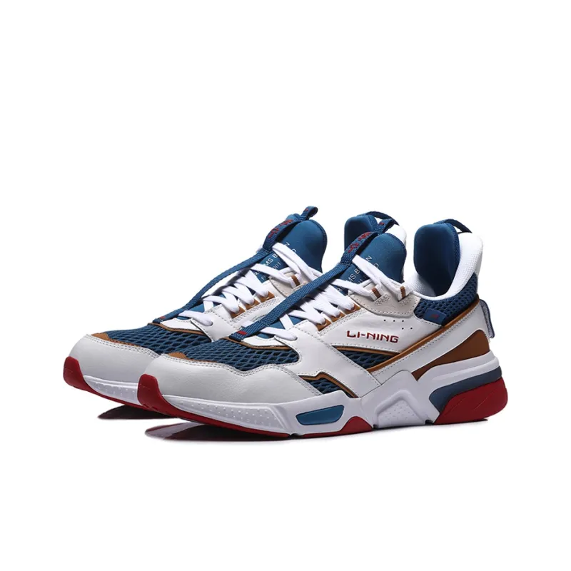 LiNing 001 Running Shoes Men Low Top White/Blue/Red-2
