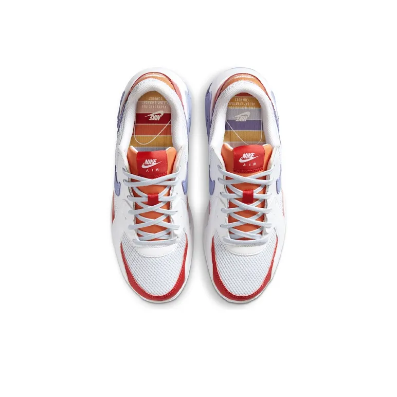 Nike Air Max Excee Cushioned Slip-Resistant Low-Top Running Shoes Men's White Blue Orange-3