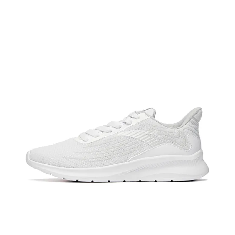 Anta Shock Absorbing, Non Slip, Wear Resistant, Breathable And Lightweight Low Top Running Shoes Men's White Gray-0