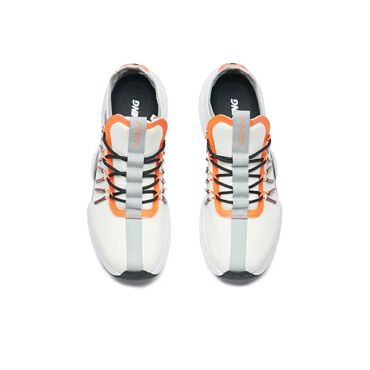 SNOOPY x Anta Cushioning, Slip Resistant, And Abrasion Resistant Low Top Running Shoes Men's White Orange-2