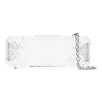 Y/Project Clear Flower Engraved Chain Strap Acrylic Clutch Bag