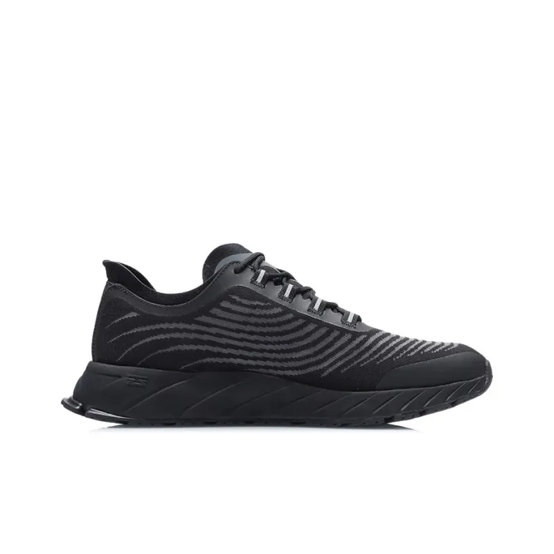LiNing Cushioned Anti Slip Wear Resistant Breathable Lightweight Low Top Running Shoes Unisex Black-1
