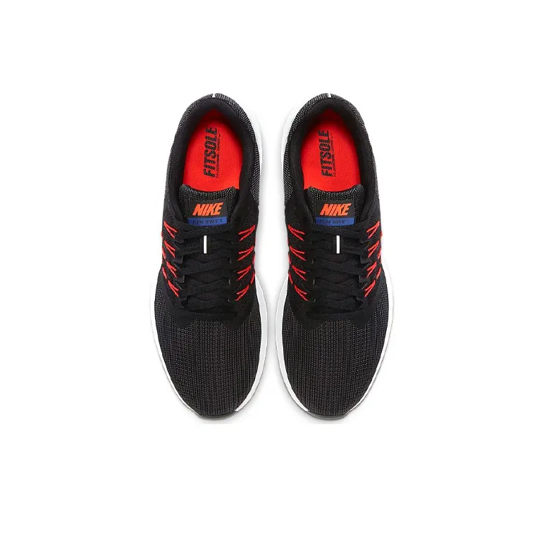 Nike Run Swift Shock Absorption Non Slip Low Tops Sports Black Red 'Black'-3