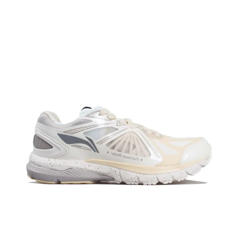 LiNing Furious Rider 3 Cushioned Anti Slip Wear Resistant Breathable Lightweight Low Top Running Shoes Women's Ecru-1