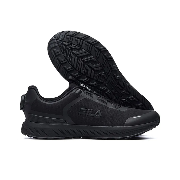 FILA Fence Cushioning Anti-Slip Wear-Resistant Breathability Low-Top Casual Running Shoes Men's Black-4