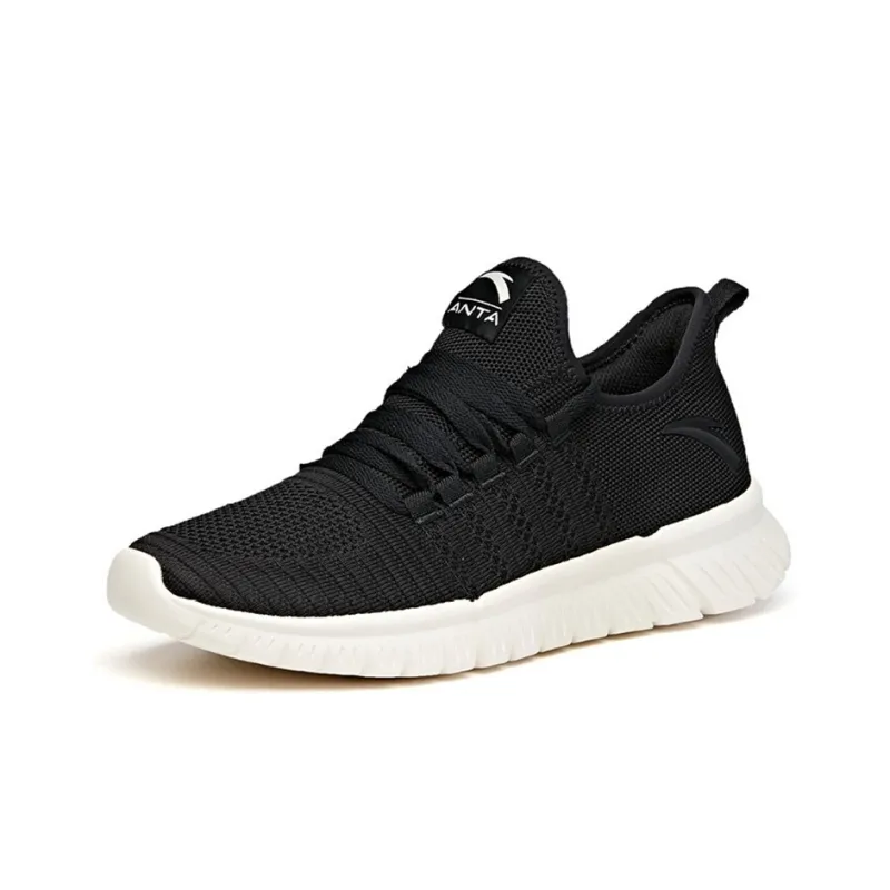 Anta Breathable Low-Top Running Shoes Men's Black White-1