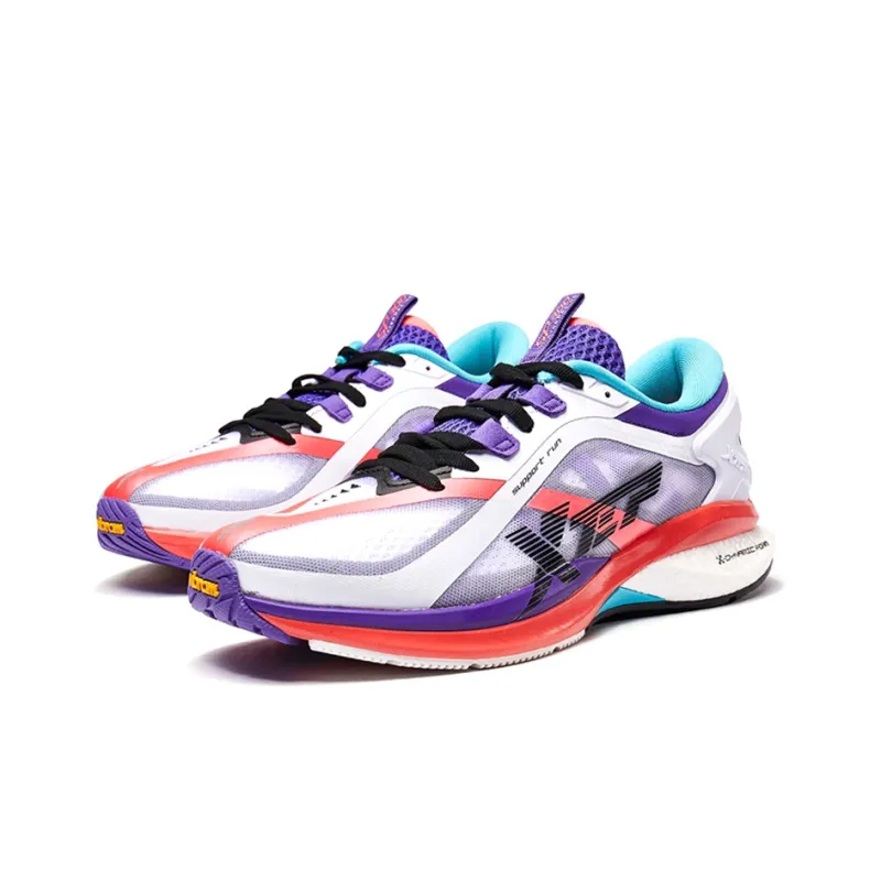 XTEP Race 160 Cushioning Breathable Wear Resistant Low Top Running Shoes Women's White Red-1