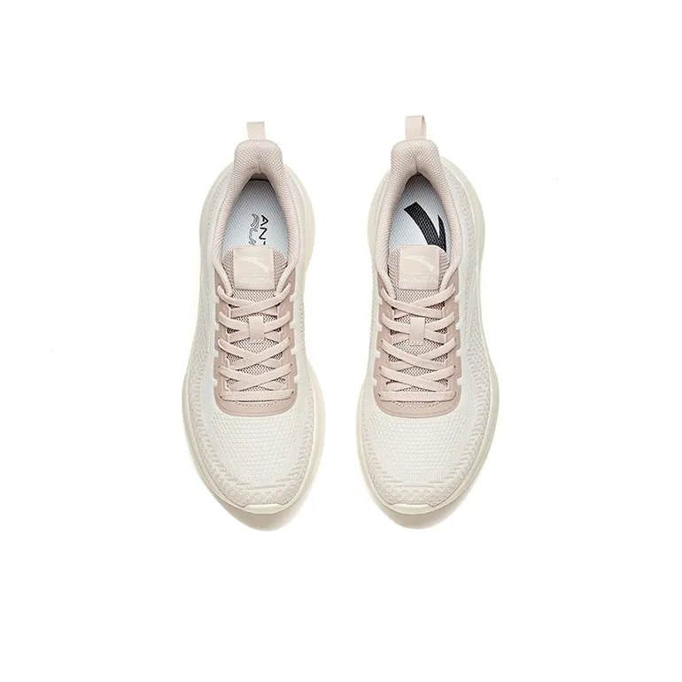 Anta Running Collection Anti-Slip Wear-Resistant Low-Top Running Shoes Women's Lotus Gray White-2