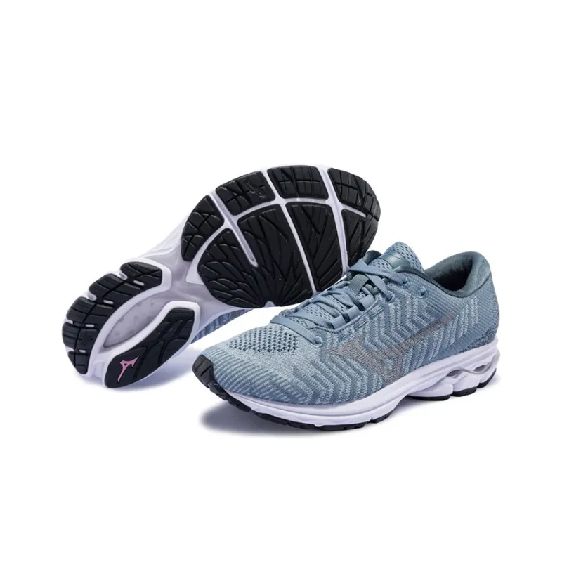 Mizuno Women's Wave Rider Waveknit 3 'Grey Blue' Women's-4