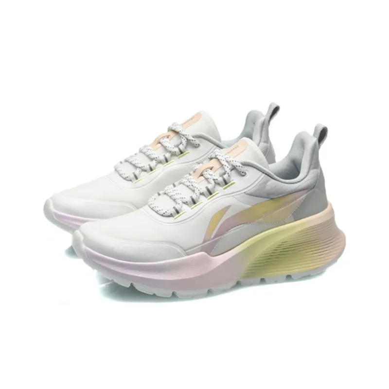 LiNing Wing-Plumping Cushioning Anti-Slip And Wear-Resistant Low-Top Running Shoes Women's White Gray-2