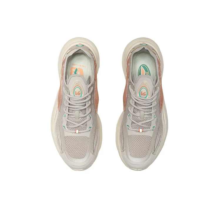 LiNing Cushioning, Slip Resistant, And Breathable Low Top Running Shoes Women's Cloud Rain Gray-3