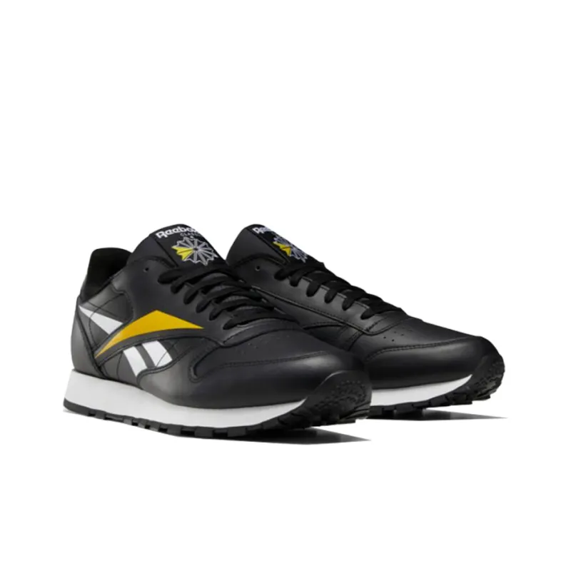 Reebok Classic Leather Mu 'Black Toxic Yellow'-2