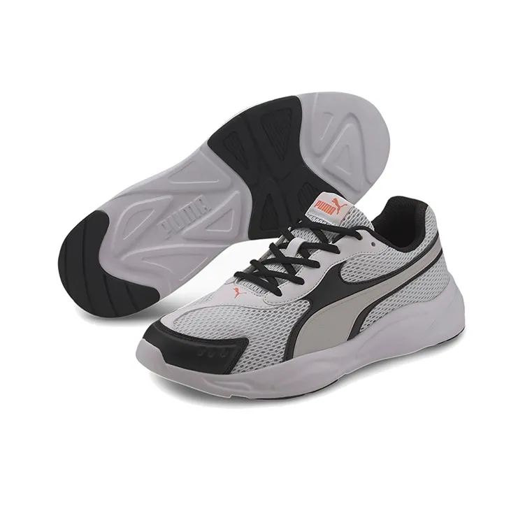 PUMA 90s Runner Slip-Resistant Cushioning Lightweight Low-Top Running Shoes Unisex Gray Black Orange-4