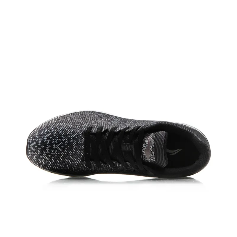 LiNing Photocopy Cushioned Anti-Slip Wear-Resistant Breathable Lightweight Low-Top Running Shoes Men's Black White-2
