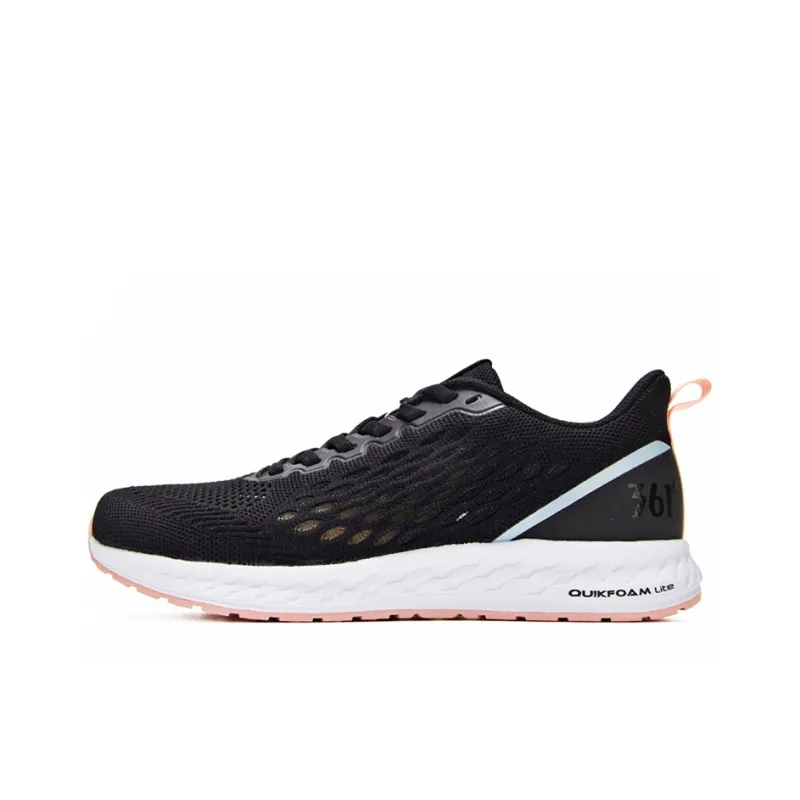 361° Shock Absorbers Slip Resistant, Abrasion Resistant, Breathable Low Top Running Shoes Women's Black Pink-0