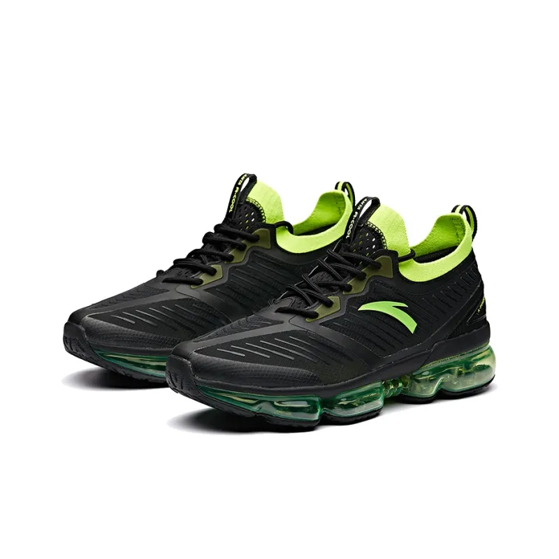 Anta Running Collection Cushioned Slip-Resistant Abrasion-Resistant Breathable Low-Top Running Shoes Men's Black Green-2