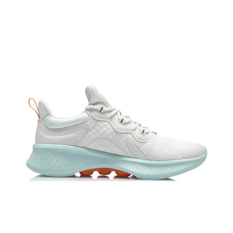 LiNing EazGo Comfortable Collection Cushioning Anti Slip And Wear Resistant Low Top Running Shoes Women's White Blue-1