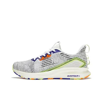 361° Q Bounce Titanium Speed 2.0 Cushioned Slip Resistant Breathable Low Top Running Shoes Men's White Green