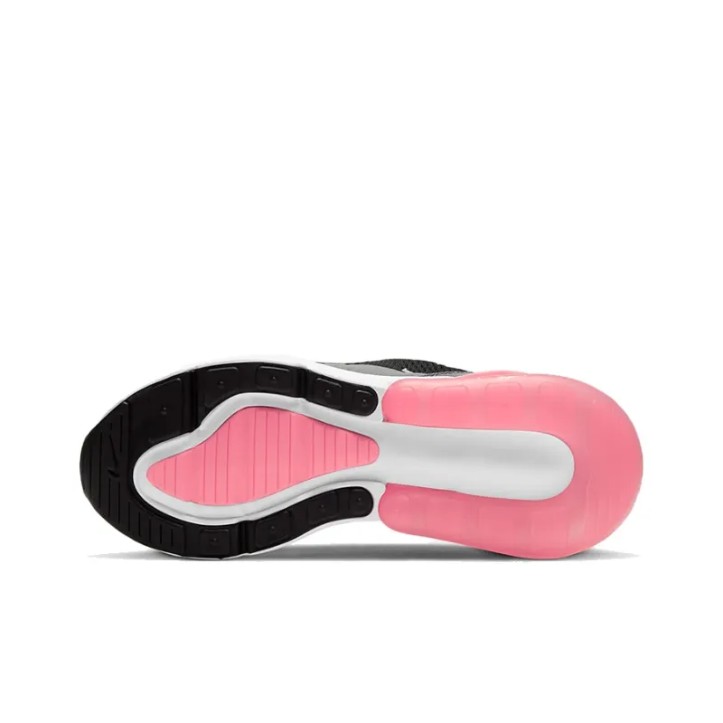 Nike Air Max 270 Cushioning Slip Resistant Coverage Low Top Air Cushion Marathon Running Shoes GS Black Gray Pink-5