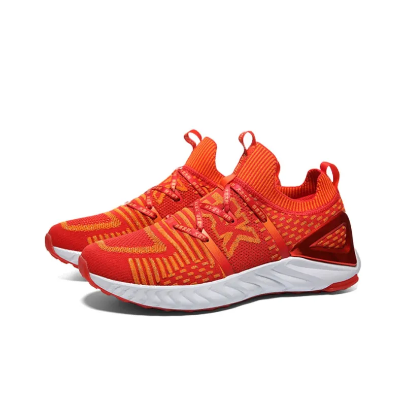 PEAK Taichi 1.0Plus 'Fu You' Durable Breathable Low Top Running Shoes Unisex Red Yellow-2