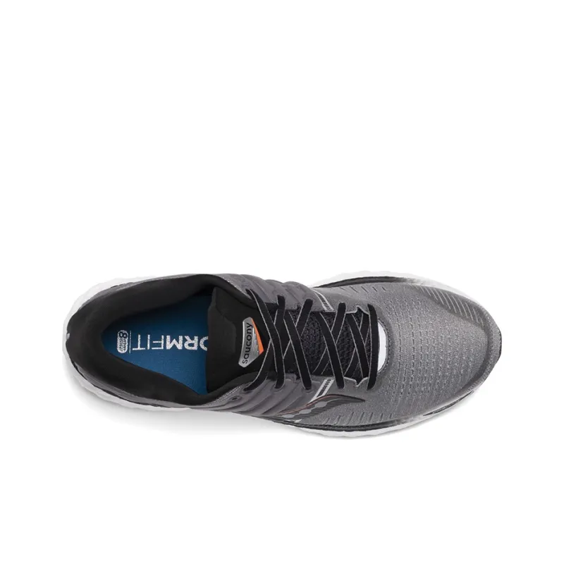 Saucony Hurricane Cushioned Slip Resistant Support Lightweight Low Top Running Shoes Men's Gray Black-3