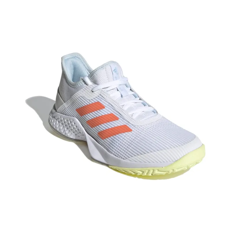 Adidas Adizero Club Slip-Resistant Low-Top Athletic Shoes Women's Gray White Orange-2