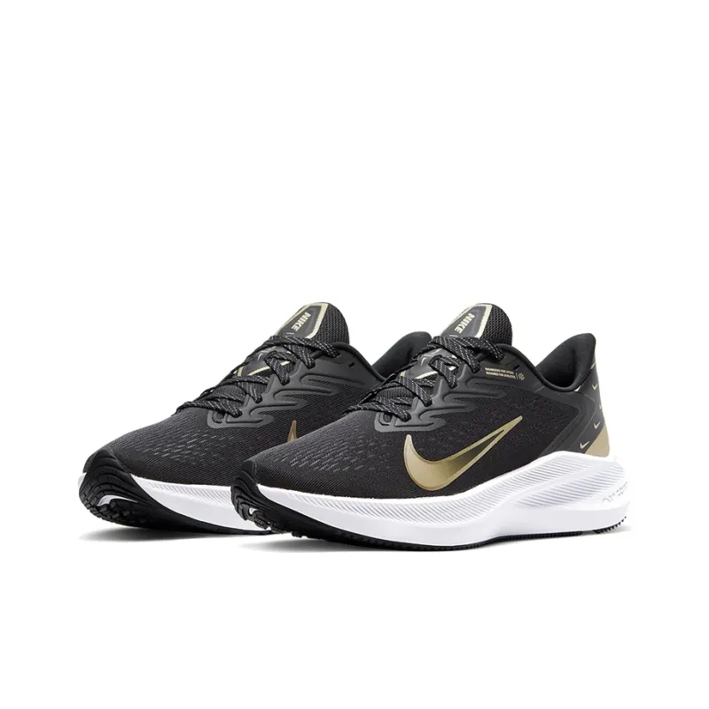 Nike Air Zoom Winflo 7 Premium 'Black Metallic Gold Grain' Women's-2