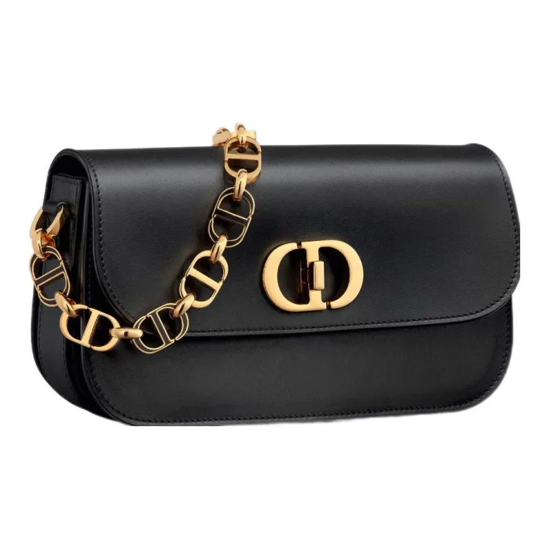 DIOR 30 Montaigne Smooth Cow Leather Shoulder Bag, Crossbody Bag Trumpets Women's Black-2