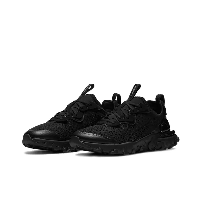 Nike React Vision Shock Absorbers Slip Resistant, Abrasion Resistant, Breathable Low Top Running Shoes GS Pure Black-2