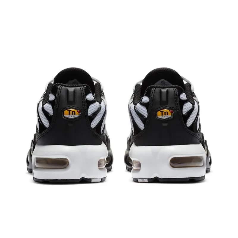 Nike Air Max Plus Cushioning Anti Slip And Wear Resistant Coverage Support Low Top Running Shoes GS Black White Gold-4