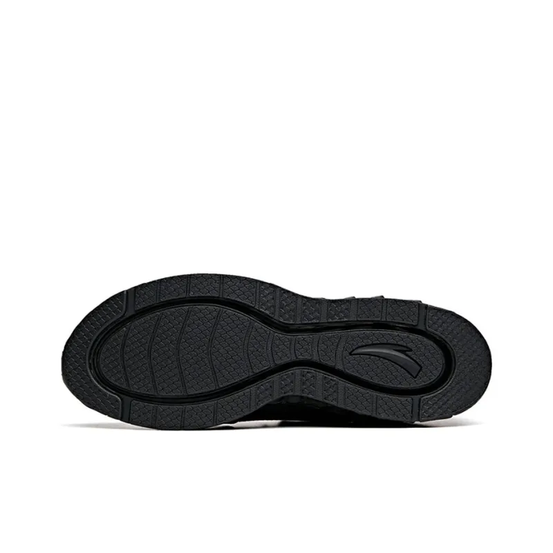 Anta A Flashfoam Wormhole Technology Slip Resistant Low Top Running Shoes Men's Black-4
