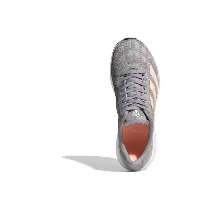Adidas Adizero Boston 9 Cushioned Slip-Resistant Low-Top Marathon Running Shoes Women's Light Orange Gray-3