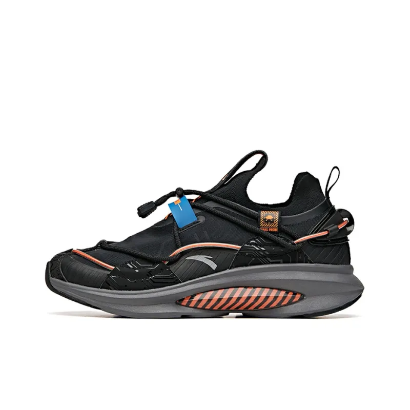 Anta Anti-Slip Wear-Resistant Low-Top Running Shoes Men's Extreme Night Black-0