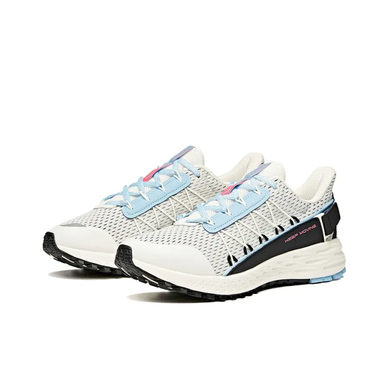 ANTA Running Shoes Women's Low Top Ivory White/Hyper Blue/Black-1