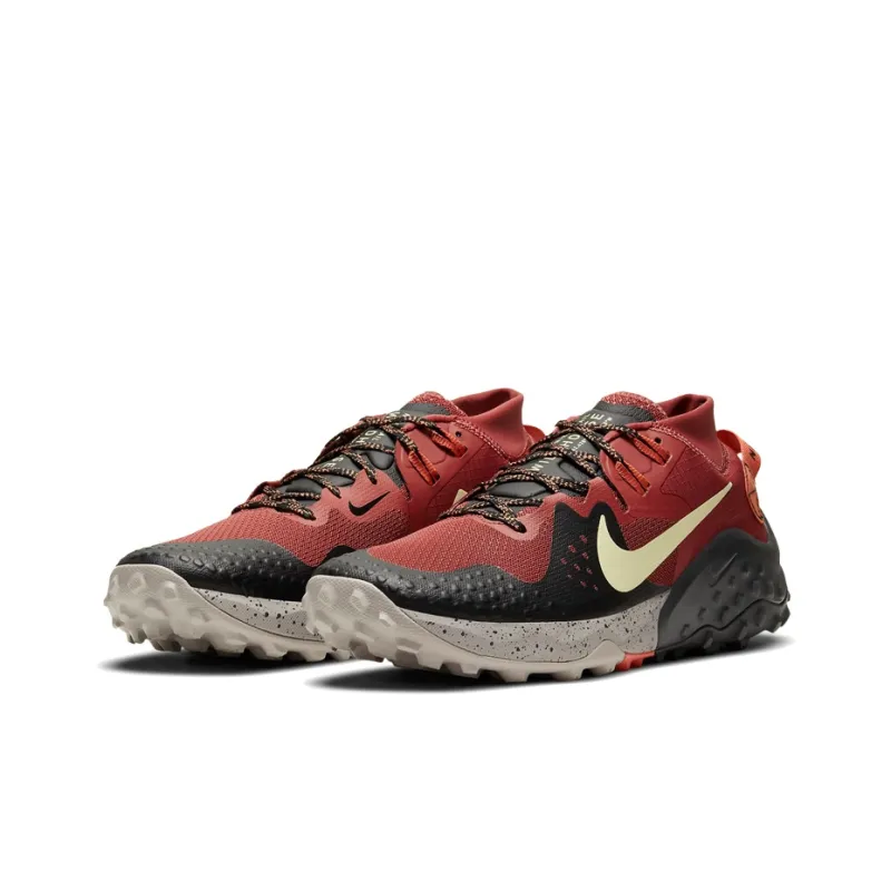 Nike Wildhorse 6 Cushioning Anti-Slip Wear-Resistant Coverage Support Lightweight Low-Top Running Shoes Unisex Clay Red-2