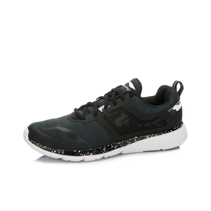LiNing Sky-Reaching Anti-Slip Wear-Resistant Low-Top Running Shoes Men's Black White-1