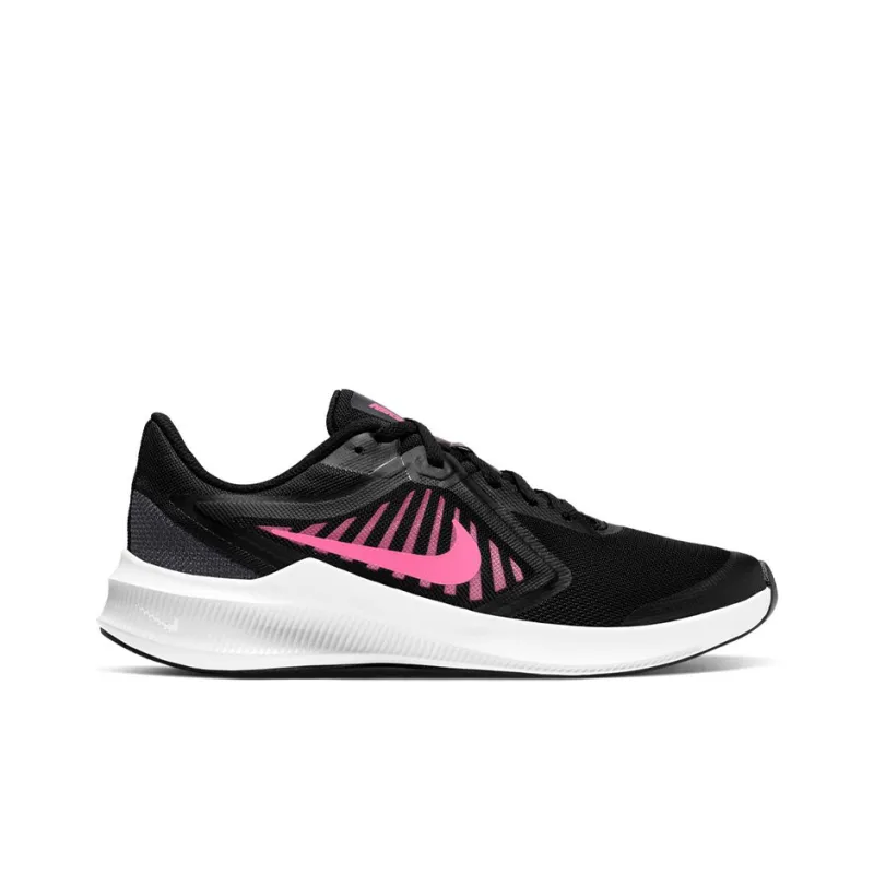 Nike Downshifter 10 Cushioned Anti-Slip Wear-Resistant Breathable Lightweight Low-Top Running Shoes GS Black Pink-1