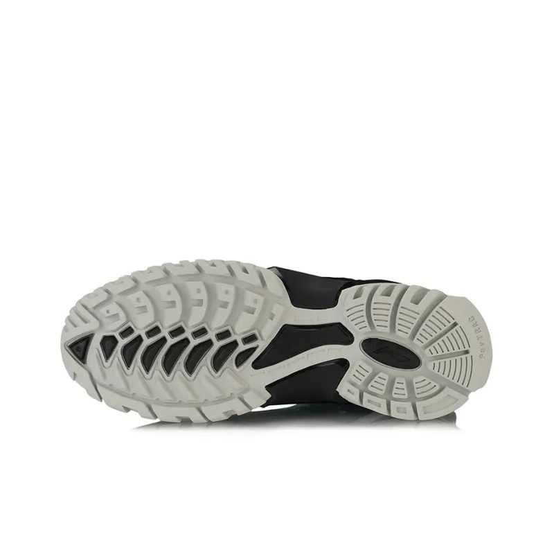 LiNing Cushioning Anti Slip And Wear Resistant Breathable Support Low Top Running Shoes Unisex Black Gray Orange-4