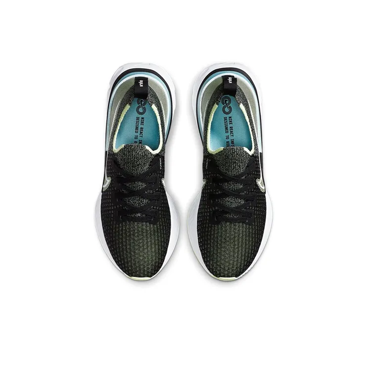 Nike React Infinity Run Flyknit Black Grey Green Women's-3
