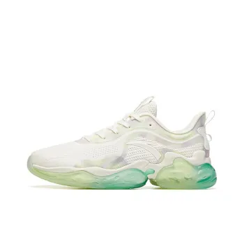 Anta Cushioning Coverage Support Balance Low Top Running Shoes White Green