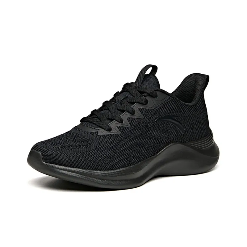 Anta Running Collection Cushioned Slip Resistant Abrasion Resistant Low Top Running Shoes Men's Black-1