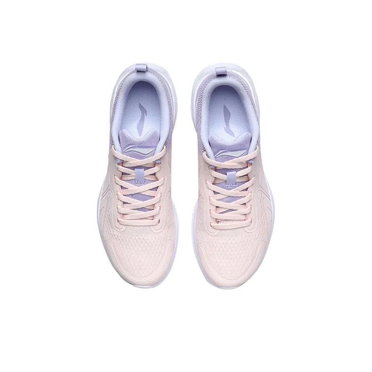 LiNing Cushioning Wear Resistant Low Top Running Shoes Women's Purple Pink-3