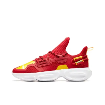 MARVEL x Anta Cushioned Slip Resistant Low Top Running Shoes Men's Red Yellow
