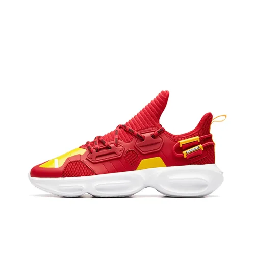 MARVEL x Anta Cushioned Slip Resistant Low Top Running Shoes Men's Red Yellow